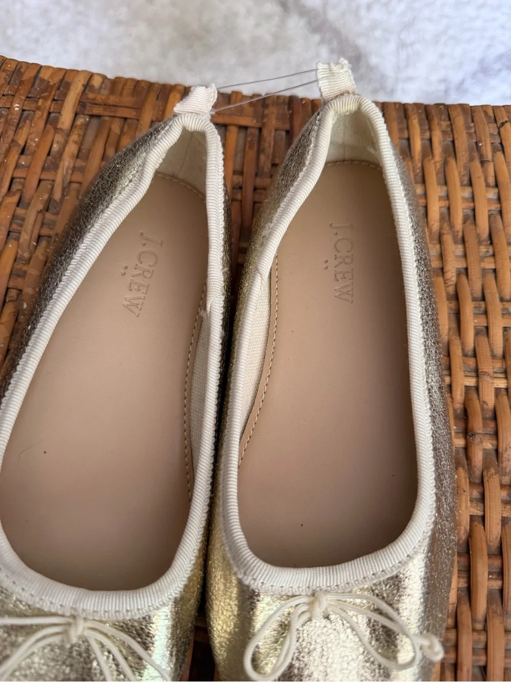 J. Crew Gold Ballet Flats - Sparkle Bow Little Kids Size 13